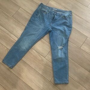 Sonoma distressed skinny jeans, light blue wash, marked 16s, 16 short petite